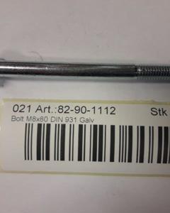 Hexagon head screw M 8x 80 DIN 931 galv